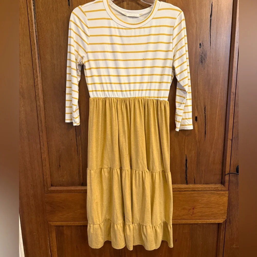 Reborn J Yellow and White Striped Dress - Picture 1 of 2